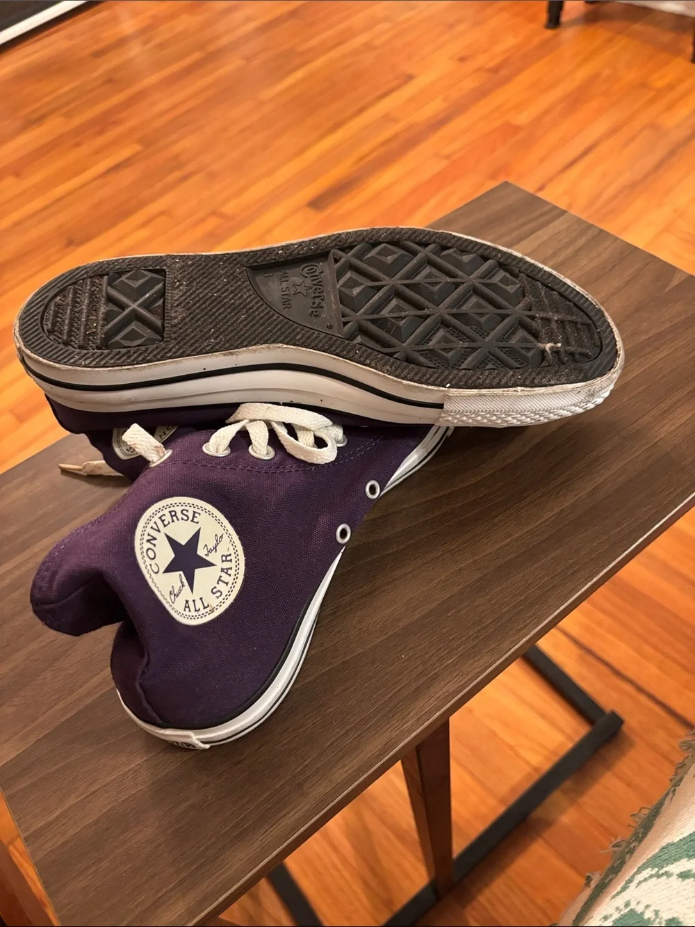 Converse High Top Sneakers in Purple and White - Picture 4 of 4